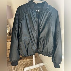 Zara Sleek Black Puffer Jacket